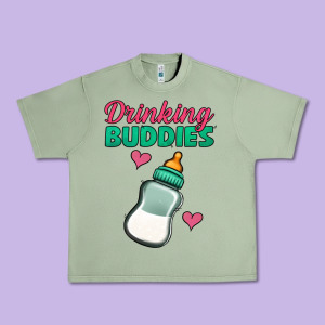 Drinking Buddies Baby Bottle Urban Heavy Tee Designed By Jasminsmagicworld