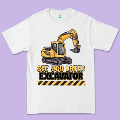 See You Later Excavator Premium Tee Designed By Maliassmallbusiness