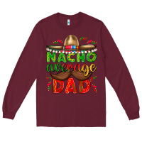 Burgundy Nacho Average Dad with Mustache Long Sleeve Tee - texasbilliewilder