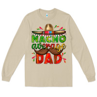 Mushroom Nacho Average Dad with Mustache Long Sleeve Tee - texasbilliewilder