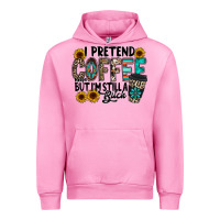 Fuchsia Pink i pretend coffee Urban Hoodie - RacoonDesign