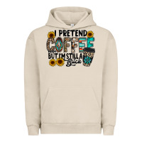 Pigment French Oak i pretend coffee Urban Hoodie - RacoonDesign