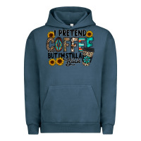 Pigment Midnight Navy i pretend coffee Urban Hoodie - RacoonDesign