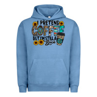 Pigment Pebble Blue i pretend coffee Urban Hoodie - RacoonDesign