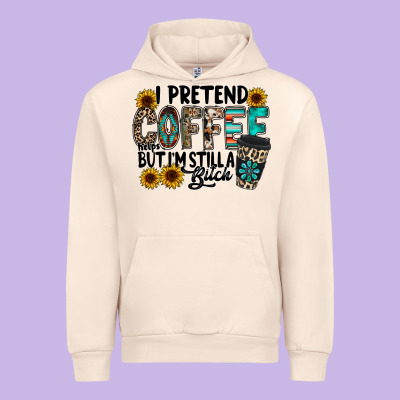 I Pretend Coffee Urban Hoodie Designed By Racoondesign