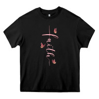 Black faith cross Heavy Core Tee - MaliasSmallBusiness