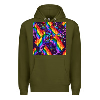 Army Green lgbt flag seamless pattern Premium Hoodie - FaDigitalArtStudio
