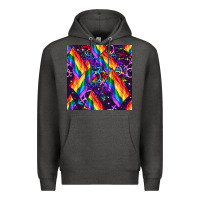 Charcoal Heather lgbt flag seamless pattern Premium Hoodie - FaDigitalArtStudio