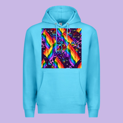 Lgbt Flag Seamless Pattern Premium Hoodie Designed By Fadigitalartstudio