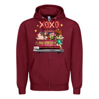 Burgundy Valentine's Day Truck Farm Animals Cupid XOXO Zipper Hoodie - FaDigitalArtStudio