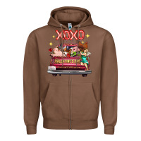 Chestnut Valentine's Day Truck Farm Animals Cupid XOXO Zipper Hoodie - FaDigitalArtStudio