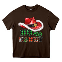 Chocolate Brown ho ho howdy christmas hat Heavy Core Tee - AdoDesignShop