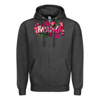 Charcoal Heather Valentine's Day mama Zipper Hoodie - FaDigitalArtStudio