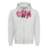 Dove Grey Valentine's Day mama Zipper Hoodie - FaDigitalArtStudio