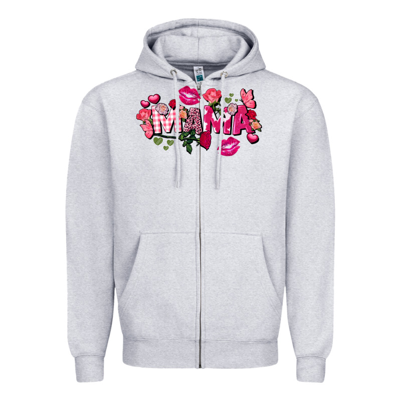 Valentine's Day Mama Zipper Hoodie by FaDigitalArtStudio | Teevron
