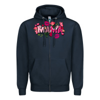 Navy Valentine's Day mama Zipper Hoodie - FaDigitalArtStudio