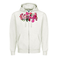 Oatmeal Heather Valentine's Day mama Zipper Hoodie - FaDigitalArtStudio