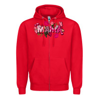 Red Valentine's Day mama Zipper Hoodie - FaDigitalArtStudio