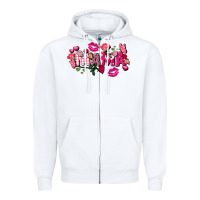 White Valentine's Day mama Zipper Hoodie - FaDigitalArtStudio