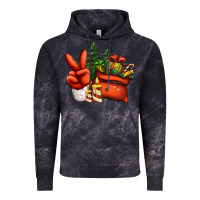 Cloud Black christmas santa claus peace hand Vintage Hoodie - Jasminsmagicworld