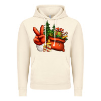 Vintage Artic christmas santa claus peace hand Vintage Hoodie - Jasminsmagicworld