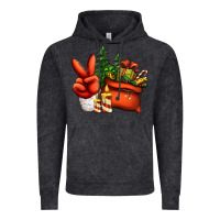 Vintage Black christmas santa claus peace hand Vintage Hoodie - Jasminsmagicworld