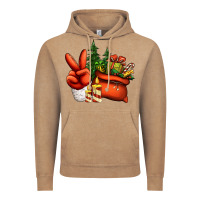 Vintage Coffee christmas santa claus peace hand Vintage Hoodie - Jasminsmagicworld