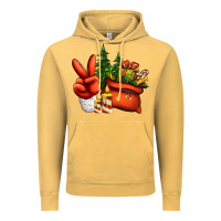Vintage Mustard christmas santa claus peace hand Vintage Hoodie - Jasminsmagicworld