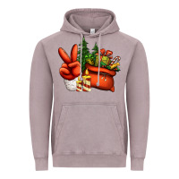 Vintage Zinc christmas santa claus peace hand Vintage Hoodie - Jasminsmagicworld