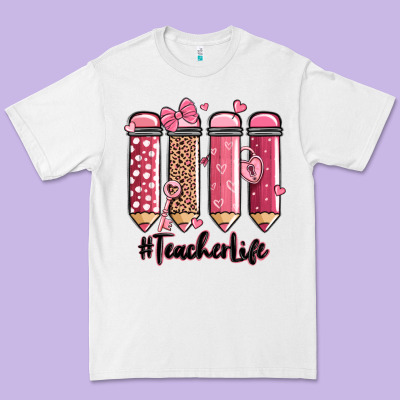 Valentine's Day Teacher Life Pencils Premium Tee Designed By Maliassmallbusiness