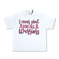 White i wear pink for all warriors Urban Heavy Tee - JahusDesignShop