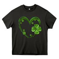 Asphalt st patricks day shamrock heart Heavy Core Tee - MaliasSmallBusiness