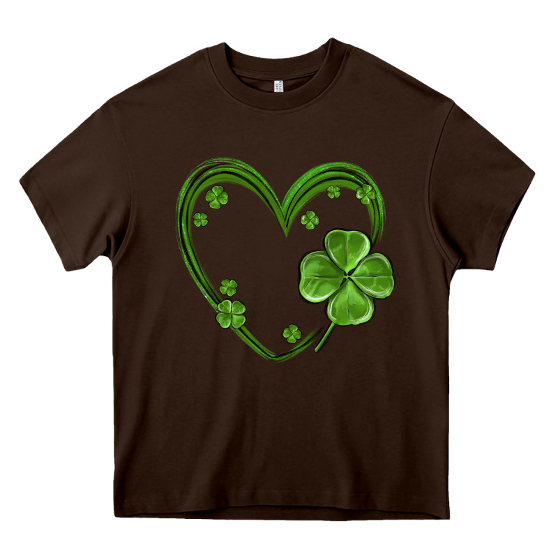 St Patricks Day Shamrock Heart Heavy Core Tee by MaliasSmallBusiness | Teevron