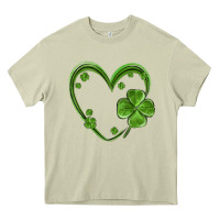Mossy st patricks day shamrock heart Heavy Core Tee - MaliasSmallBusiness