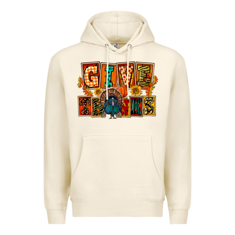 Give Thanks Thanksgiving Premium Hoodie by FaDigitalArtStudio | Teevron