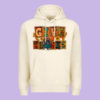 Give Thanks Thanksgiving Premium Hoodie Designed By Fadigitalartstudio