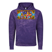 Cloud Purple bison amerıcan flag  license plate template Vintage Hoodie - BarkalooDesign