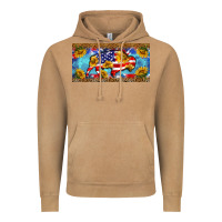 Vintage Camel bison amerıcan flag  license plate template Vintage Hoodie - BarkalooDesign