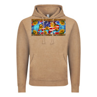 Vintage Coffee bison amerıcan flag  license plate template Vintage Hoodie - BarkalooDesign