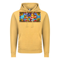 Vintage Mustard bison amerıcan flag  license plate template Vintage Hoodie - BarkalooDesign