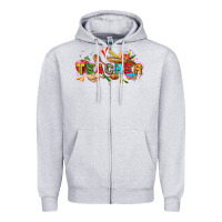 Heather Grey Cinco de mayo Teacher Zipper Hoodie - FaDigitalArtStudio