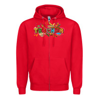 Red Cinco de mayo Teacher Zipper Hoodie - FaDigitalArtStudio