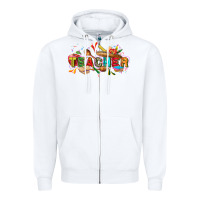 White Cinco de mayo Teacher Zipper Hoodie - FaDigitalArtStudio