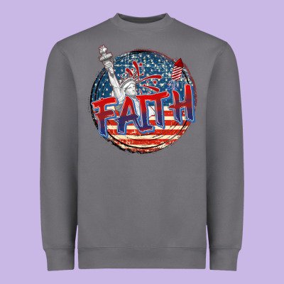 Faith Usa Heavyweight Sweatshirt Designed By Cowgirlartshop