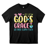 Black all of god's grace in one tiny face Heavy Core Tee - MaliasSmallBusiness