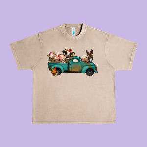Farm Animals Truck Urban Heavy Tee Designed By Jasminsmagicworld
