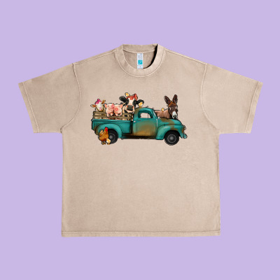 Farm Animals Truck Urban Heavy Tee Designed By Jasminsmagicworld