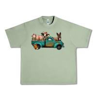 Oil Green farm animals truck Urban Heavy Tee - Jasminsmagicworld