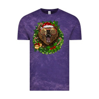 Cloud Purple christmas bear  wreath Vintage Tee - BarkalooDesign