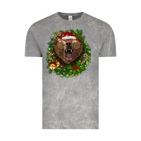 Cloud Rock christmas bear  wreath Vintage Tee - BarkalooDesign
